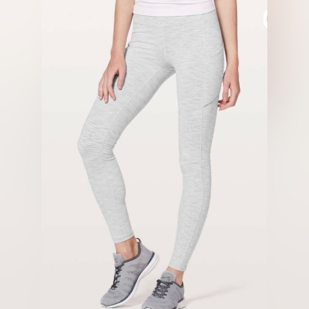 Lululemon Speed Up Tight Heather Gray Leggings Pockets Size 4 Athletic Run Gym